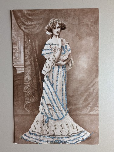 Old postcard woman - postcard,